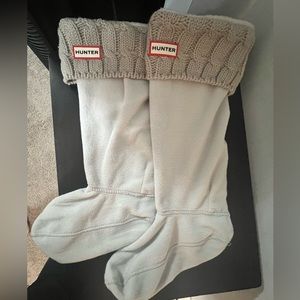 Gray tall knit Hunter boot socks